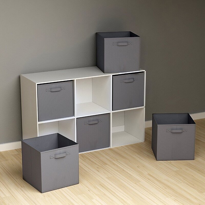 Non-Woven Fabric Dust-Proof Clothes Storage Bin Folding Cabinet Storage Box with Handle Home Office Closet Organizer Container