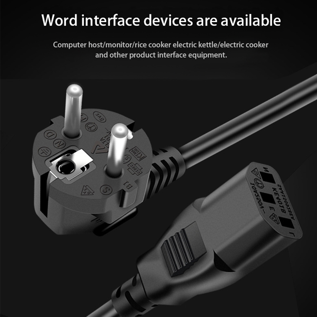 Eu universal three core pure copper power cord DC electrical charging adapter Computer host display cable connector