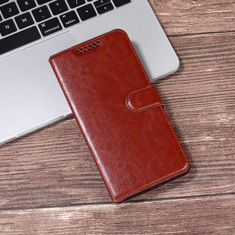 Luxe magnetische pu leren portemonnee flip telefoonhoesje voor samsung galaxy ace 4 ace 4 style lte  g357 g357fz sm -g357fz coque: L53( bruine)