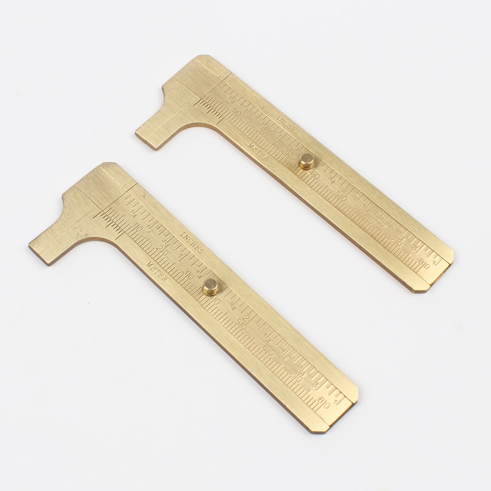 Measure Measurement Tool 80mm Mini Solid Brass Sliding Gauge Double Scale Vernier Caliper Portable Tool