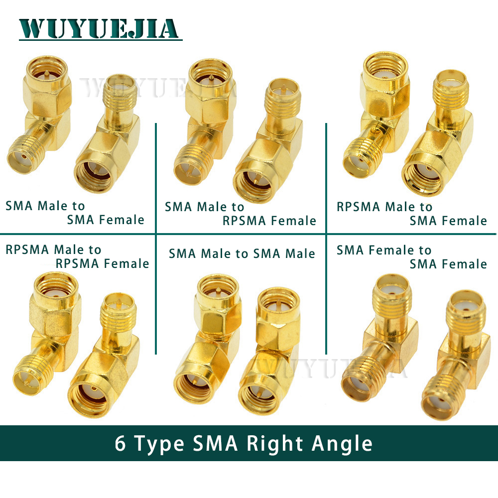 SMA To SMA Male Female Straight Connector 90 Degree Right Angle 135Degree Tee Type 3 Way Splitter RPSMA To RPSMA Male Adapter RF