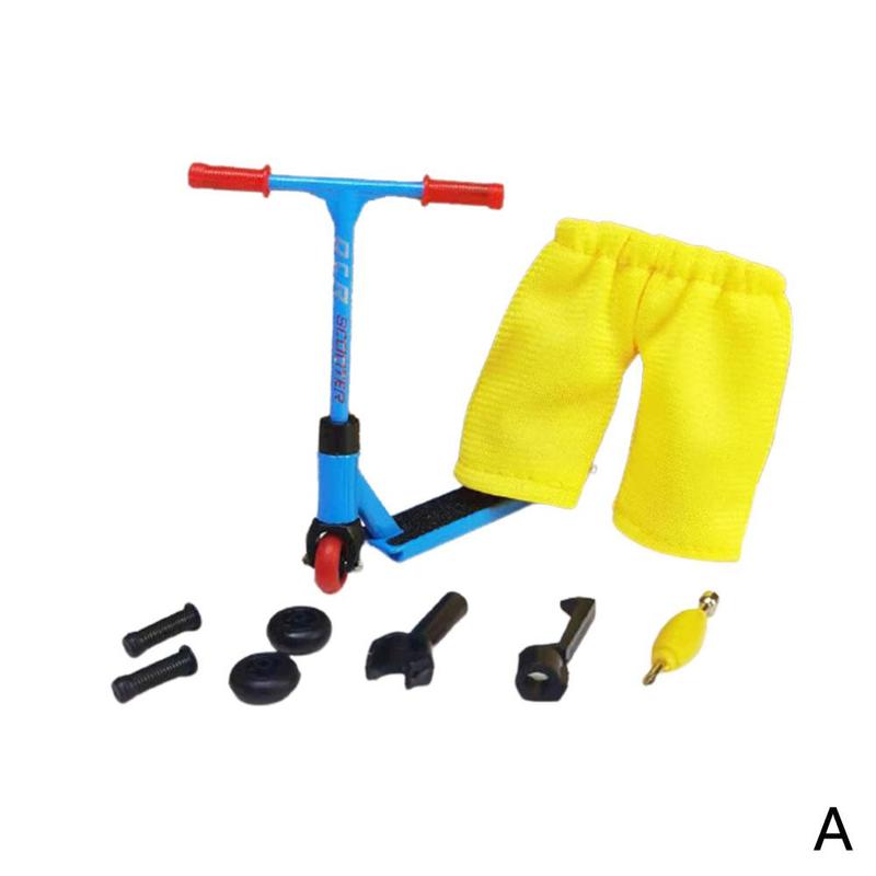 Fidget Speelgoed Mini Vinger Scooter Model Legering Scooter + Broek + Reservewiel: QWEY7TCA