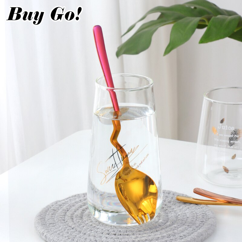 1PCS 3 IN 1 Kitchen Dinner Fork With Special V Stainless Steel Sporks Dessert Fork Spoon Noodles Salad Fruit Utensils