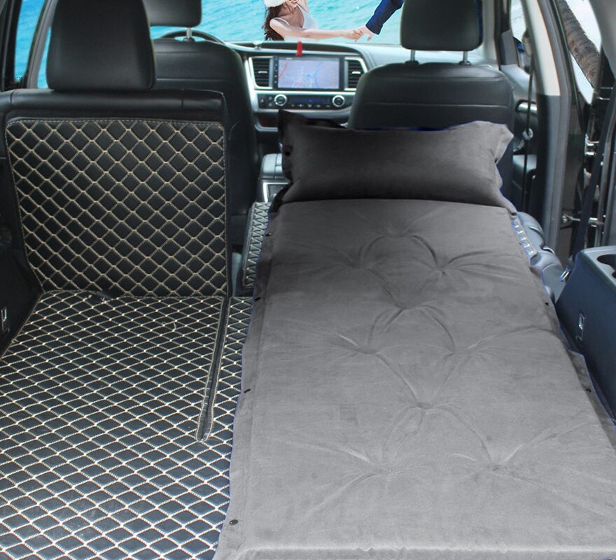Adult Travel Bed Automatic Car Mattress SUV Foldable Rear Seat Sleeping Pad Folding Trunk Inflatable Multi-Function Camping Mat: Gray luxury 5CM