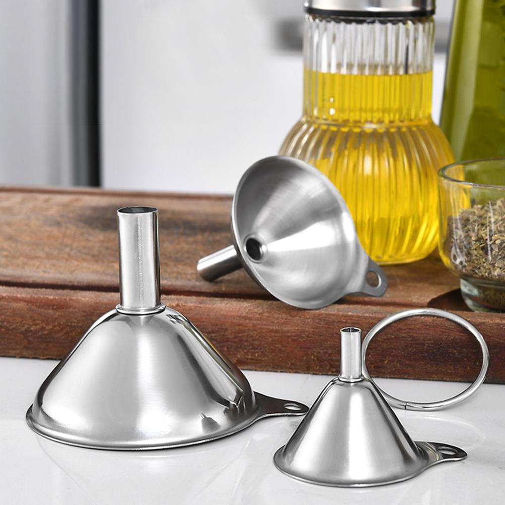 3 st/set rostfritt stål tratt mini olja vin integrerad tratt vätskedispenser