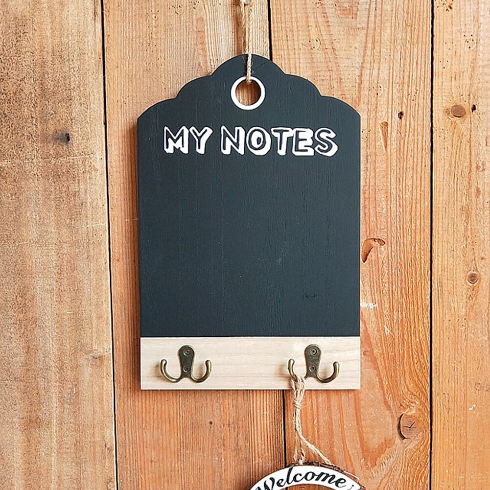 Wordpad Wall Mounted Home Decor Message Board Hanging Blackboard Practical With Hooks Blank Office Kitchen School Supplies