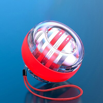 LED Light Muscle Power Ball Self-start Wrist Ball Trainer Relax Gyroscope Gyro Arm Exerciser Strengthener Fitness Equipments: Red with light