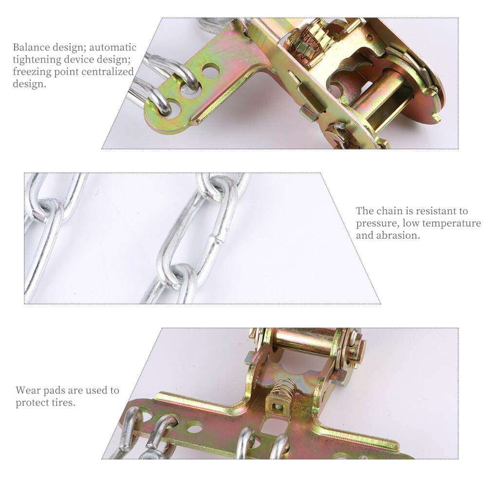 3 Chains Truck Car Wheels Tyre Tire Snow Chains Winter Anti-skid Wheel Chain