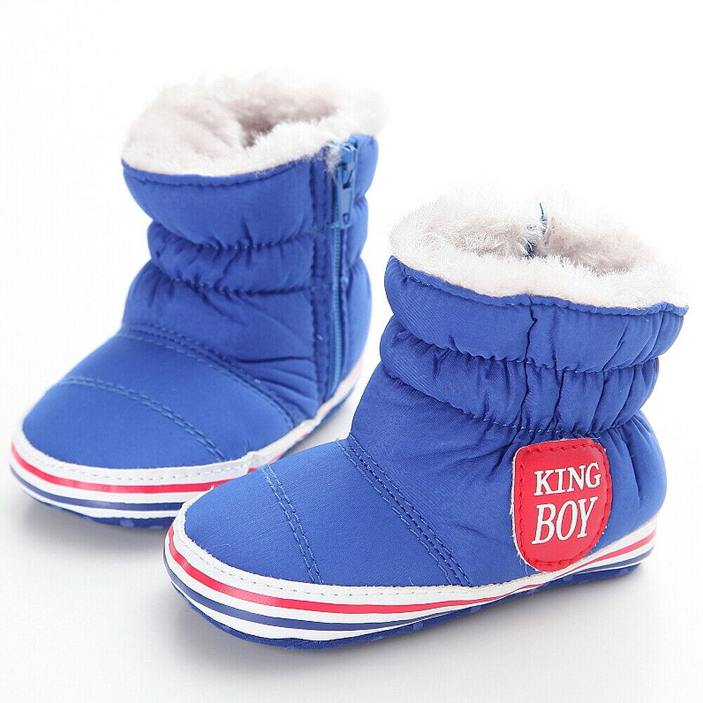 Pudcoco winter baby jungen schuhe winter kleinkinder warme schuhe Faux pelz mädchen baby booties Leder König Jungen Muster junge baby stiefel