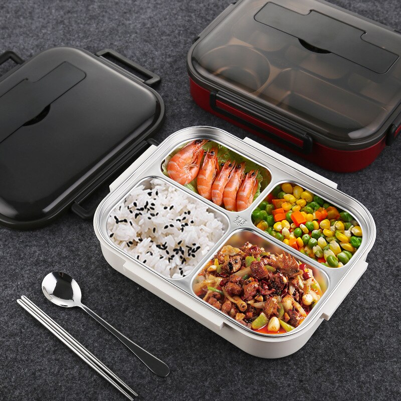 Japanese Lunch Box With Compartment 304 Stainless Steel Bento Box For Kids Office Worker Food Container Leak-proof Food Box