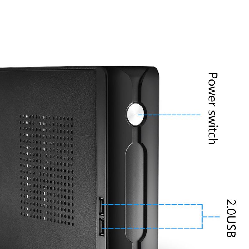 FH03/ FH05 Host Mini ITX Office Home Computer Case USB2.0 with Radiator Hole Power Supply Horizontal Metal Desktop Chassis