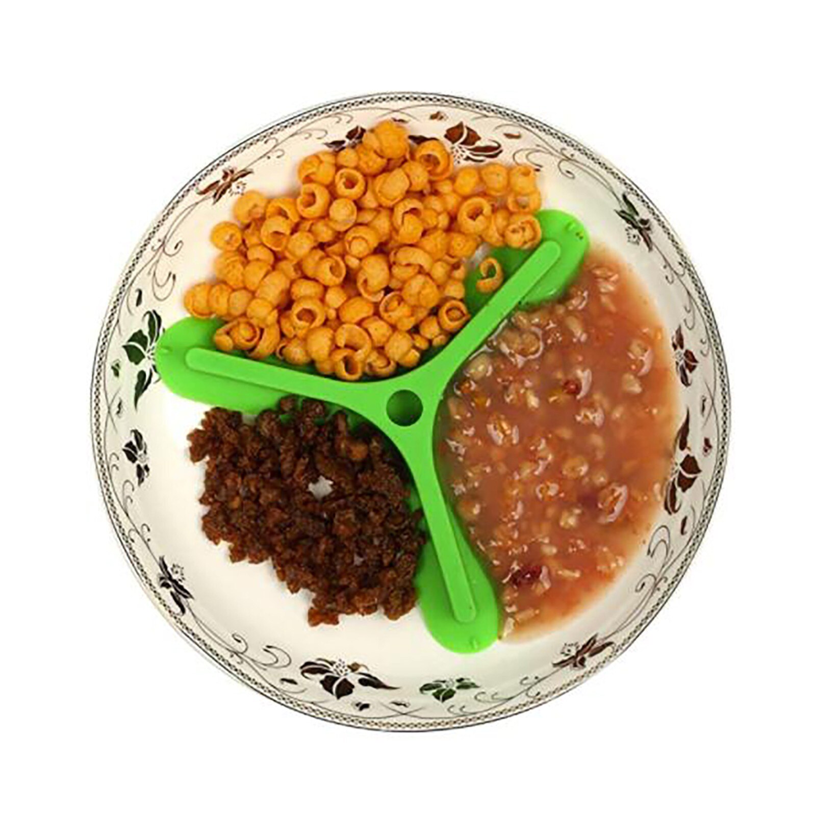 Dinner Silicone Cutlery Divider 3 Compartments Food Separator Kitchen Dining Gadget Home Kitchen Supplies Plate Separators