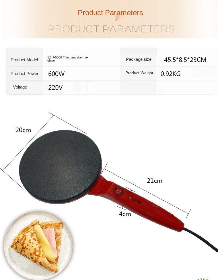 Thin Pancake Machine Automatic Spring Pancake Maker Household Electric Baking Pan Wrap of Spring Roll Melaleuca Leather Griddle