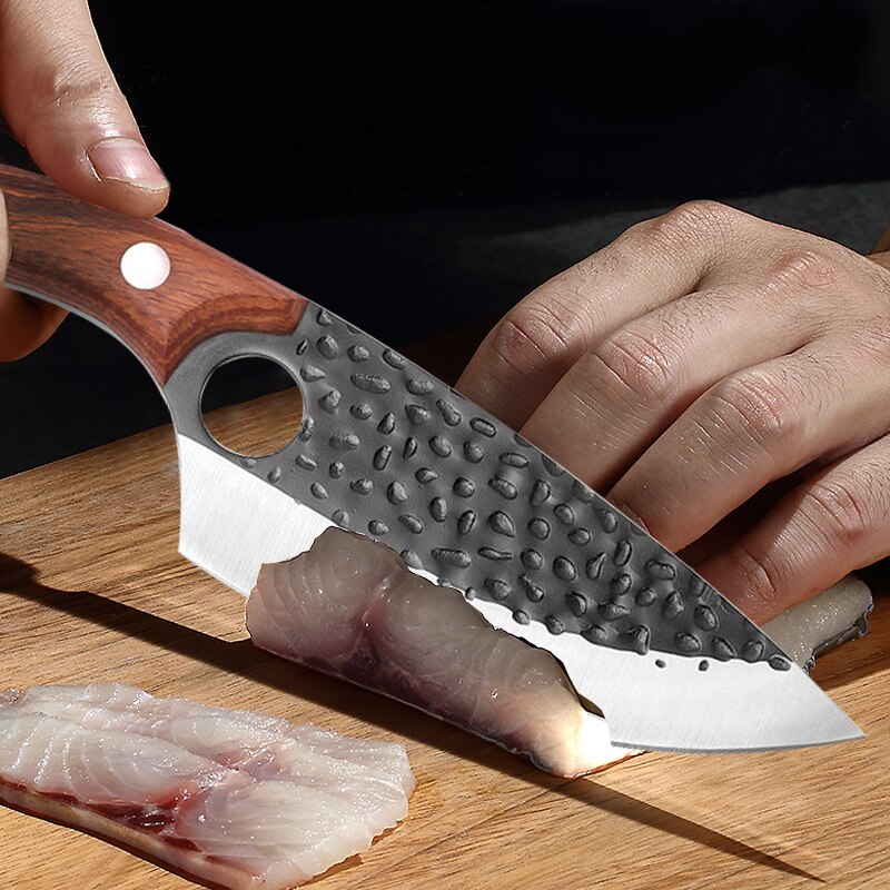 5.5 Inch Meat Cleaver Hand Forged Boning Knife Serbian Chef Knife Stainless Steel Kitchen Knife Butcher Fish Knife