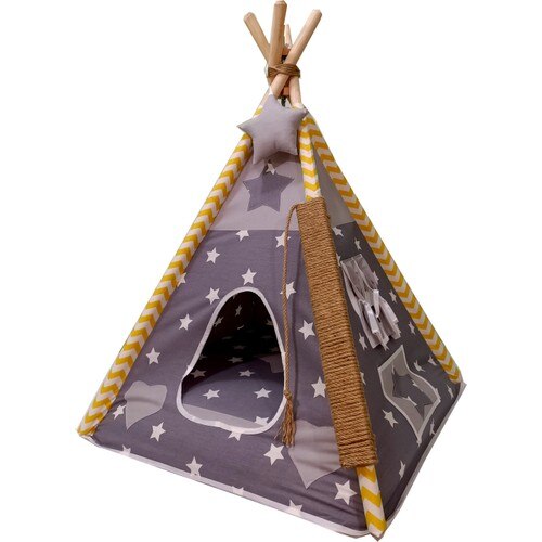 Moonstar Gray White Starry Cat Dog Tent