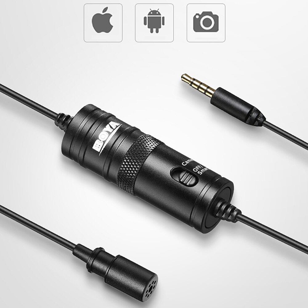 Officiële Originele Boya BY-M1 Lavalier Microfoon Camera Video Recorder Voor Iphone Smartphone Voor Canon Nikon Dslr Zoom Camcorder