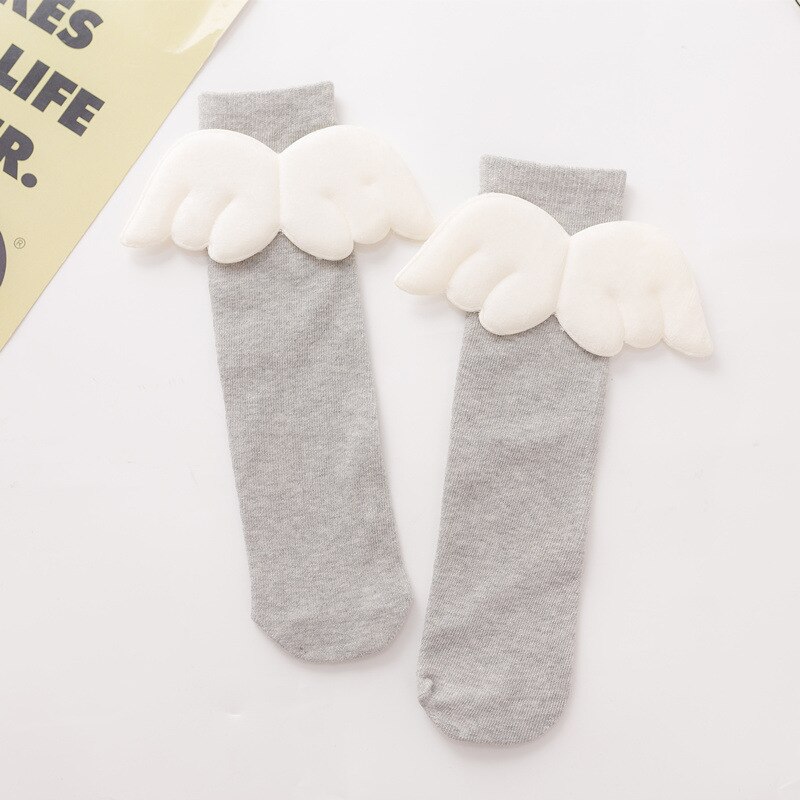 Baby Meisjes Kniekousen Angel Wing Zomer Herfst Katoenen Sokken Effen Snoep Kleur Kids Peuter Korte Sokken Voor Kinderen: GR