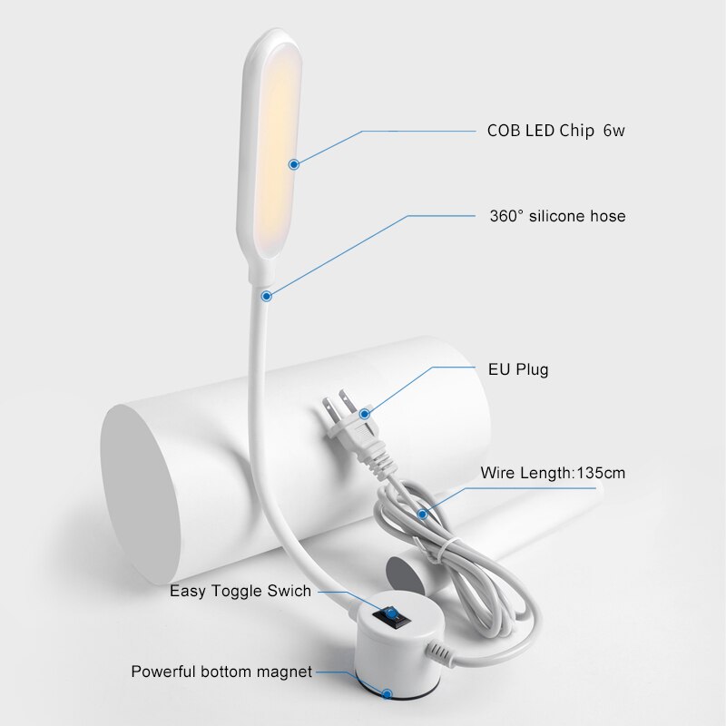 COB6W-máquina de coser boutique, luz de trabajo, protección ocular, ordenador, máquina de coser de punto de bloqueo, tubo de goma ligero, se puede b