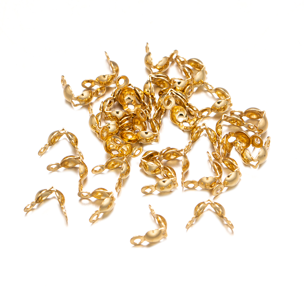 100 stuks roestvrijstalen topknopen covers clamshell kraal ambachtelijke materiaal voor sieraden maken benodigdheden accessoires handwerk fitting: L / Black