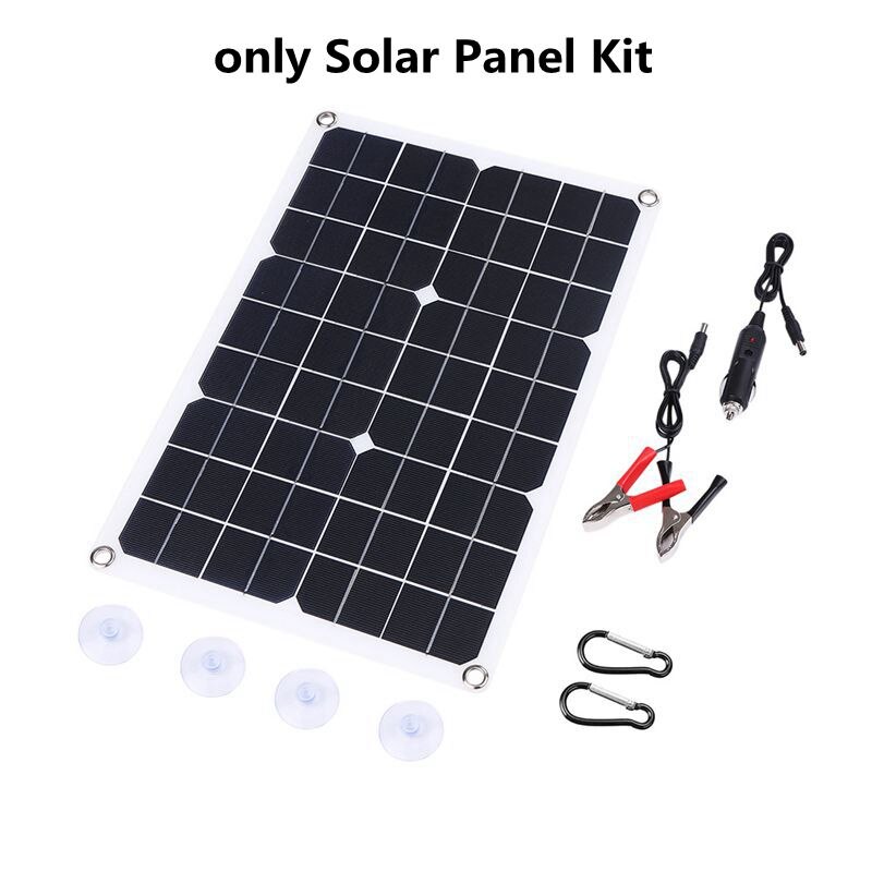 100W Solar Panel Kit 18V /5V Dual USB Port Off Grid Monocrystalline Solar Cell Charger + 10-60A Solar Controller for Mobie Phone: only solar panel