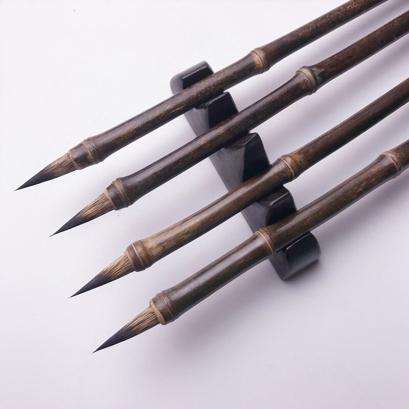Calligraphy Brush Chinese Retro Bamboo Mouse Whisker Brush Pen for Small Regular Scrip Tinta China Caligrafia Huzhou Ink Pen