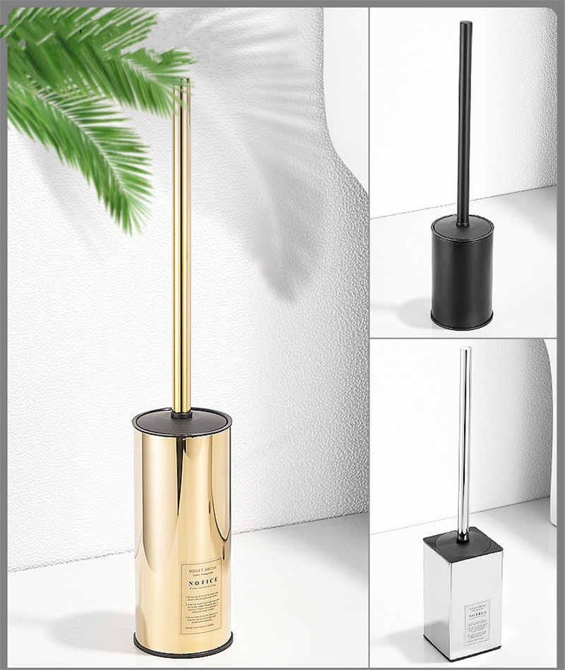 Spazzola di pulizia di tipo durevole di vendita calda per servizi igienici Set porta scopino in acciaio inossidabile Set bagno bagno Hardware oro/cromo