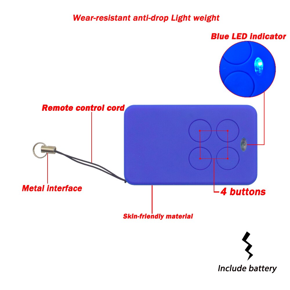 FADINI JUBI 433 SMALL remote control compatible copy FADINI JUBI gate garage door 433mhz 868mhz remote control