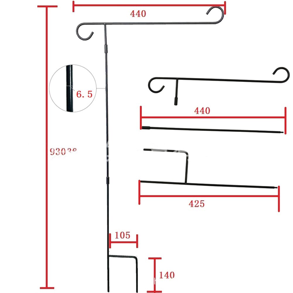 1pc Flag Pole Durable Useful Flag Post Flags Holder Banner Bracket Flags Stand for Garden