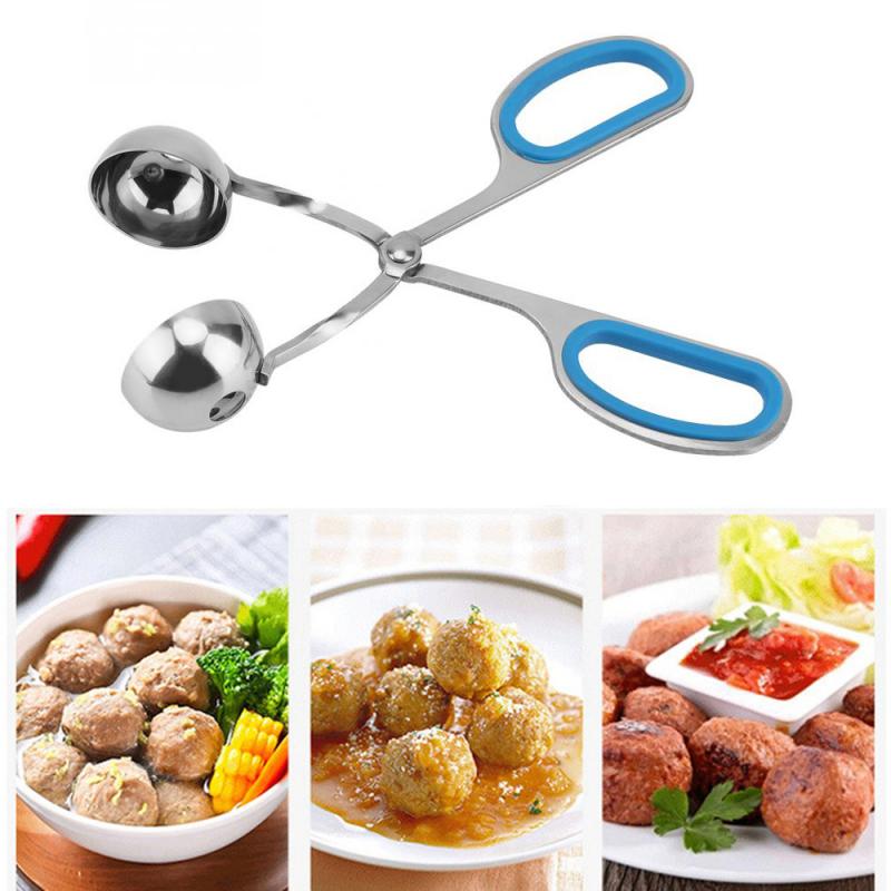Utensilio práctico para hacer albóndigas de acero inoxidable, pinza para albóndigas rellenas DIY, bolas de carne o arroz, utensilios de cocina para cocinar