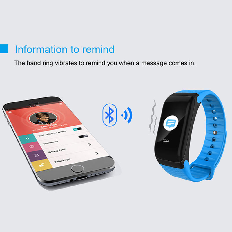 NAIKU écran couleur F1S Fitness Tracker tension artérielle Bracelet intelligent moniteur de sommeil rappel d'appel hommes montre pour iPhone 7 Huawei