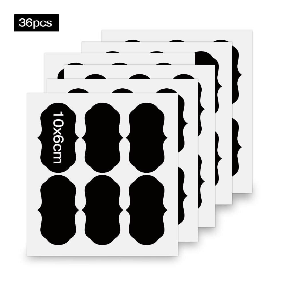 36 sztuk wodoodporne słoiki naklejki słoiki kuchenne na przyprawy etykiety naklejki butelki robić przechowywania naklejki organizator naklejki ścienne tablicowe: HFEP0572