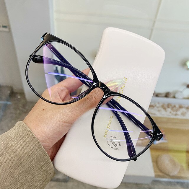 GTAF-Gafas de luz azul para hombre y mujer, lentes con filtro de bloqueo de ordenador, montura redonda, superligeras, blancas y transparentes