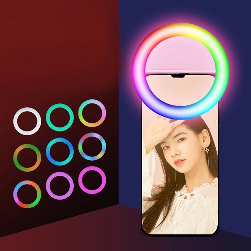 Draagbare Flash Ring Leds Camera Lichtgevende Ring Clip Licht Universele Selfie Lamp Mobiele Telefoon Lens