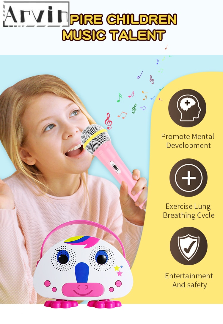 Karaoke -maskine til børn med mikrofon bærbar afspillerhøjttaler til udendørs udendørs rejseaktiviteter jul til børn