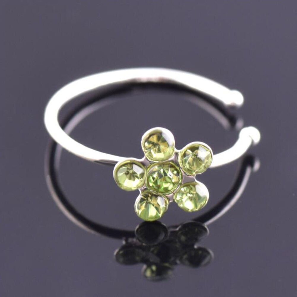 1PC Silver And Gold Color Nose Piercing Jewelry Nose Hoop Nostril Ring Flower Helix Cartilage Tragus Earring Sexy Body Jewelry