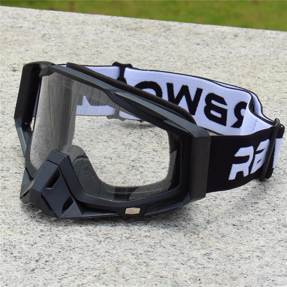 Gafas de sol para motocicleta para hombre, protección de seguridad para Motocross MX, casco de visión nocturna, gafas de conducción vintage, gafas retro para moto: Plata