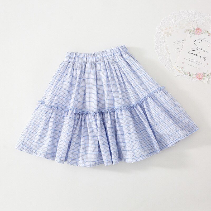 Primavera autunno bambine principessa Casual gonna blu 2-7 anni neonata moda Tutu gonne 2022 bambini bambini vestiti coreani: 7T