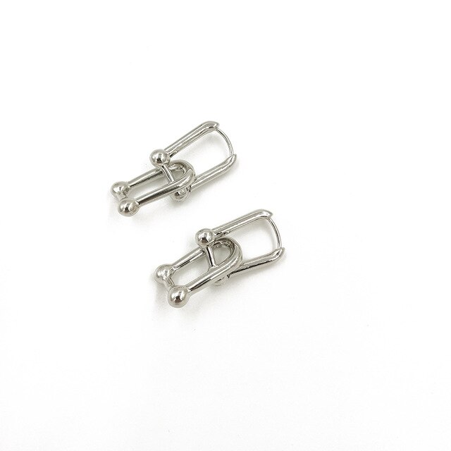 Rongho Vintage Metall Menschlichen kopf colliers halsketten für frauen Chunky ketten metall münze anhänger halskette Punk schmuck: SILVER A EARRING