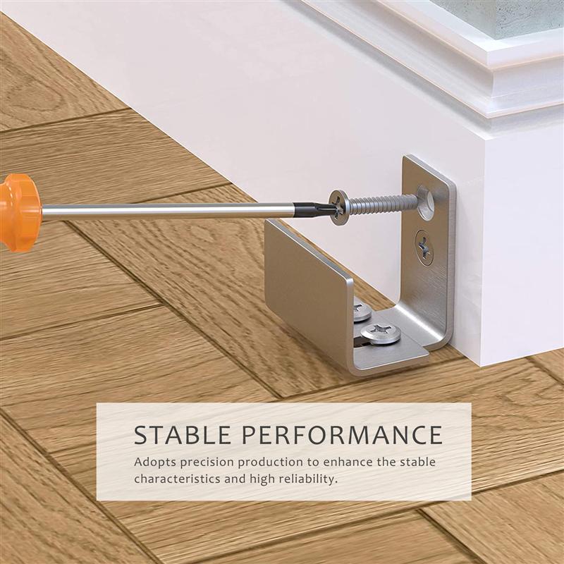 thumbnail image 2 of 2 Pack Sliding Barn Door Bottom Guides - Adjustable Floor Rollers With Flush Design, Black Steel 2 of 5