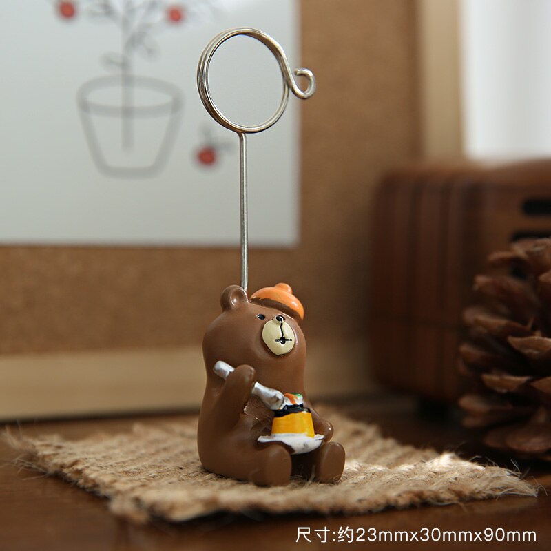 Leuke Kawaii Basis Bruiloft Tafel Naam Nummer Houder Feestdecoratie Kaarthouders Foto Memo Opmerking Foto Clip Houder: Roze