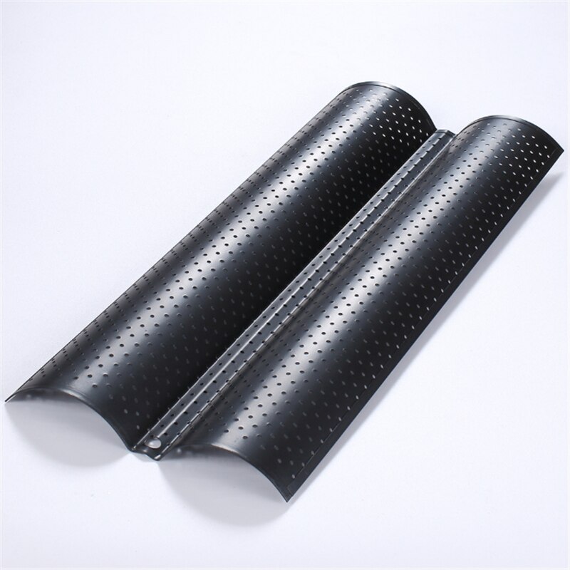 Amoliy French Stick Mould Carbon Steel 2/3/4 Groove Long Baguette Bread Baking Tray Mold Baguette Bake Mold Pan Bakery Tools: 2 Groove Black