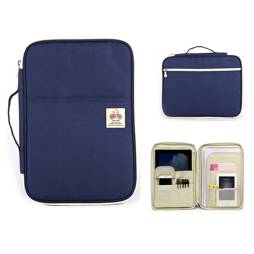 Multi-functional A4 Document Bags Filing Pouch Portable Waterproof Oxford Cloth Organized Tote Notebooks Ipad Computer Bags