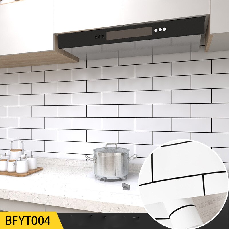 Multi Kitchen olejoodporne naklejki wodoodporne folia aluminiowa szafka kuchenna szafka samoprzylepna naklejka na ścianę tapety zrób to sam: White tiles pattern / Thicken 60x100cm