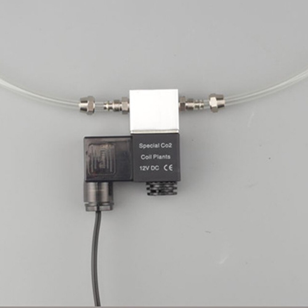 Válvula Solenoide de salida DC 12V, regulador del sistema de CO2 para acuario, válvula magnética eléctrica de baja temperatura para pecera
