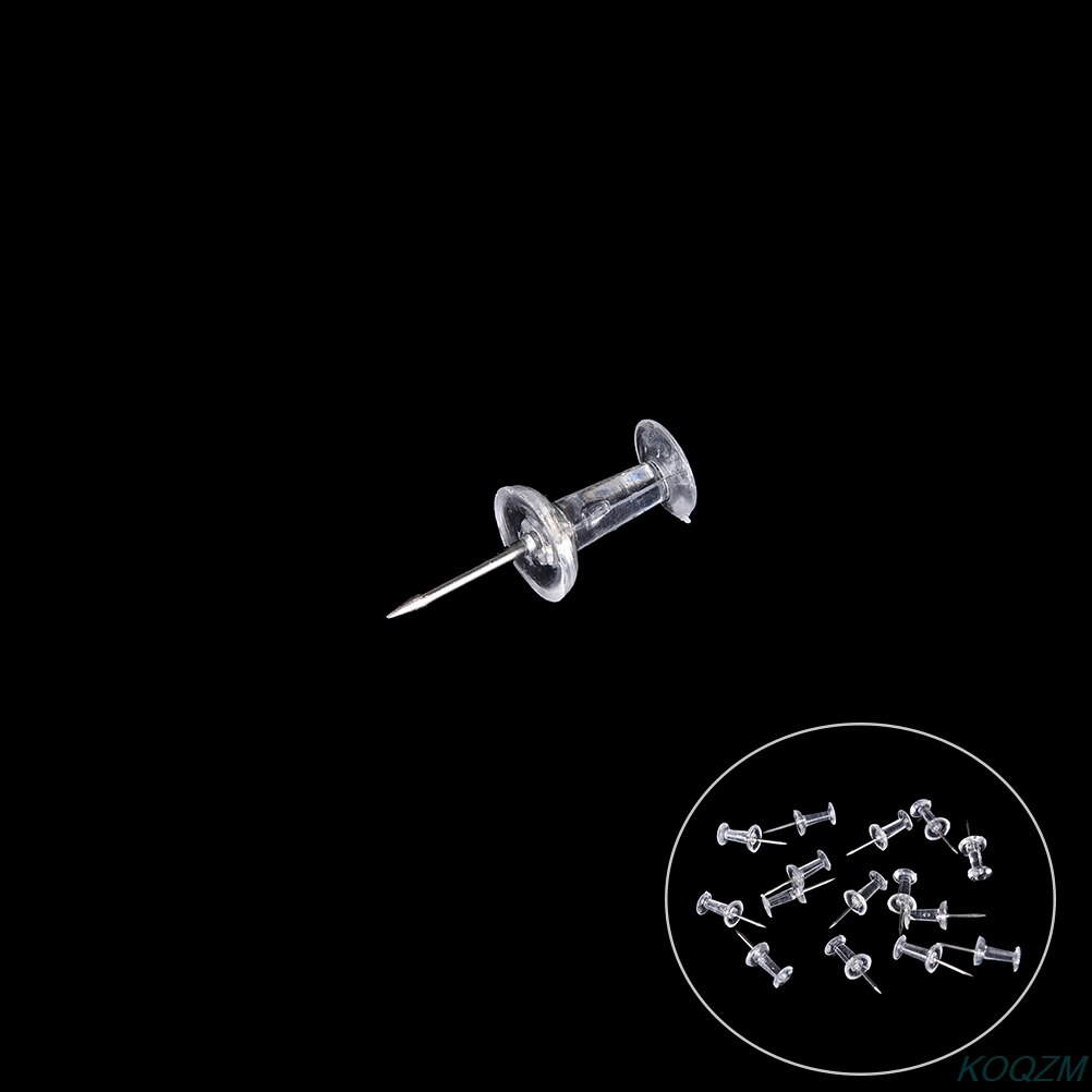 40pcs Clear Transparent Plastic Tacks Push Pins Assorted Making Thumb Tacks Cork Board Office School Stationery Supplies