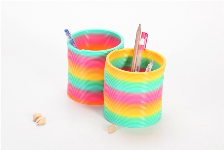 Klassieke Educatief Speelgoed Protean Rainbow Cirkel Supersize 10X10 Plastic Spring Coil Diameter