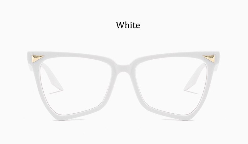 Lunettes en œil de chat Transparent pour femmes, monture tendance, de luxe, de styliste, couleur, pour ordinateur,: White