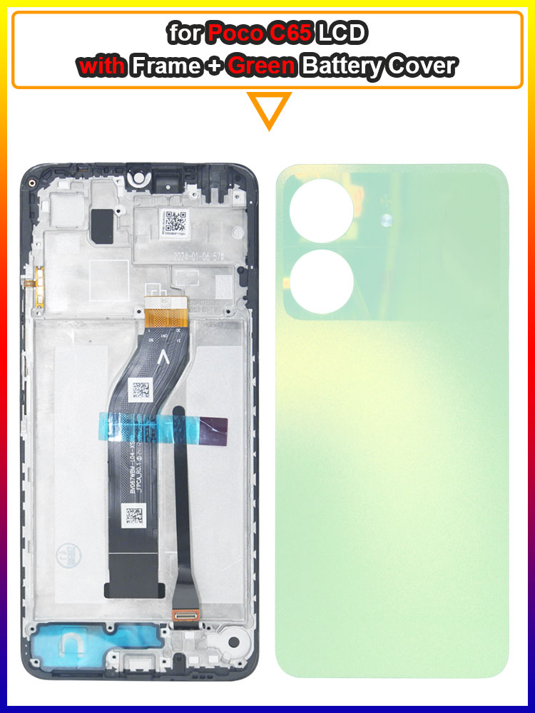 6.74'' LCD for Xiaomi Redmi POCO C65 LCD Display Touch Screen Digiziter Replacement for Redmi POCO C65 2310FPCA4G LCD With Frame: AZURE