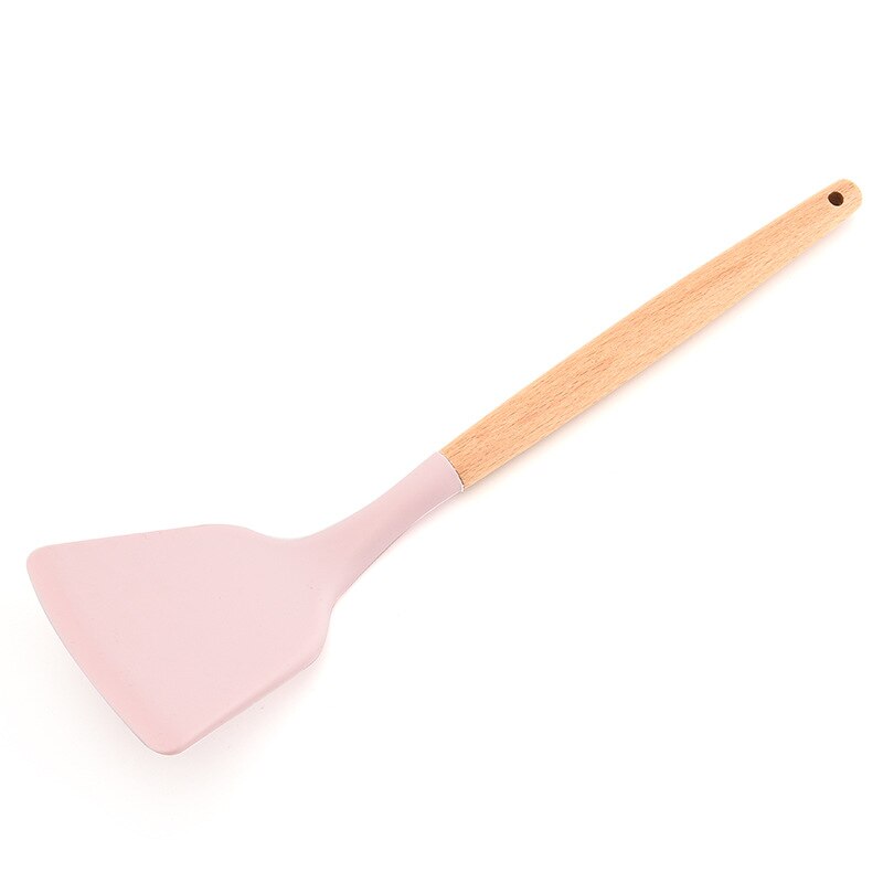 Ustensiles de cuisine en silicone, 11- pièces, ustensiles de cuisine antiadhésifs, cuillère de cuisine, spatule, manche en bois, ustensiles de cuisine: Un