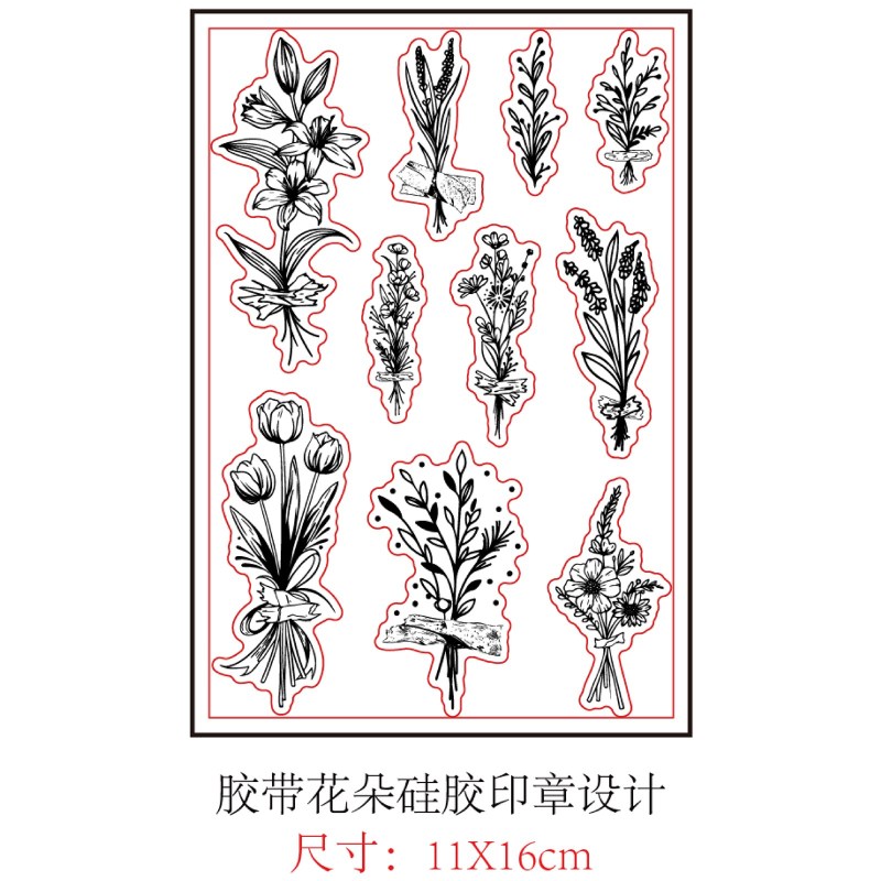 1pc Plumeria Flower Clear Stamps Flower Transparent Stamps Plants Pattern Silicone Clear Stamp Seals for DIY Scrapbooking: goose yellow